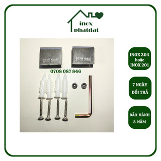 Pas đỡ kệ kính nhà tắm Inox 304 PHÁT ĐẠT, Pát đỡ kệ kiếng bằng inox, Giá đỡ kệ kiếng (SP095)