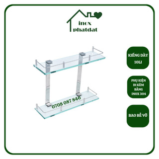 Kệ kiếng nhà tắm 2 tầng PHÁT ĐẠT để xà bông, để gia vị, kệ kính phòng tắm nhà tắm (SP048)