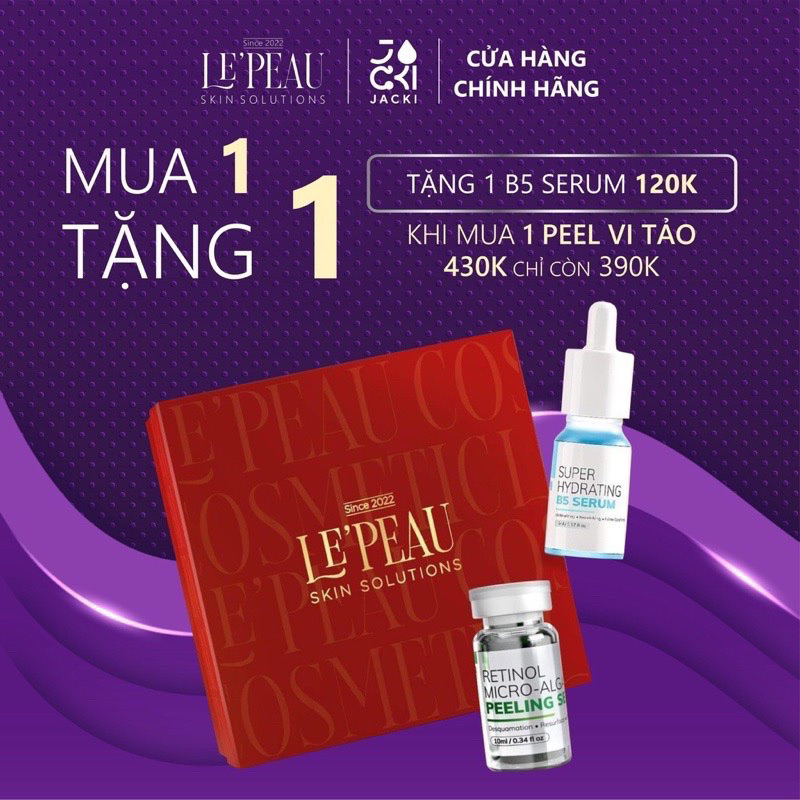 Peel Da Retinol Vi Tảo LE'PEAU 10ml, Tinh Chất Tái Tạo Da Sinh Học Căng Bóng Chính Hãng