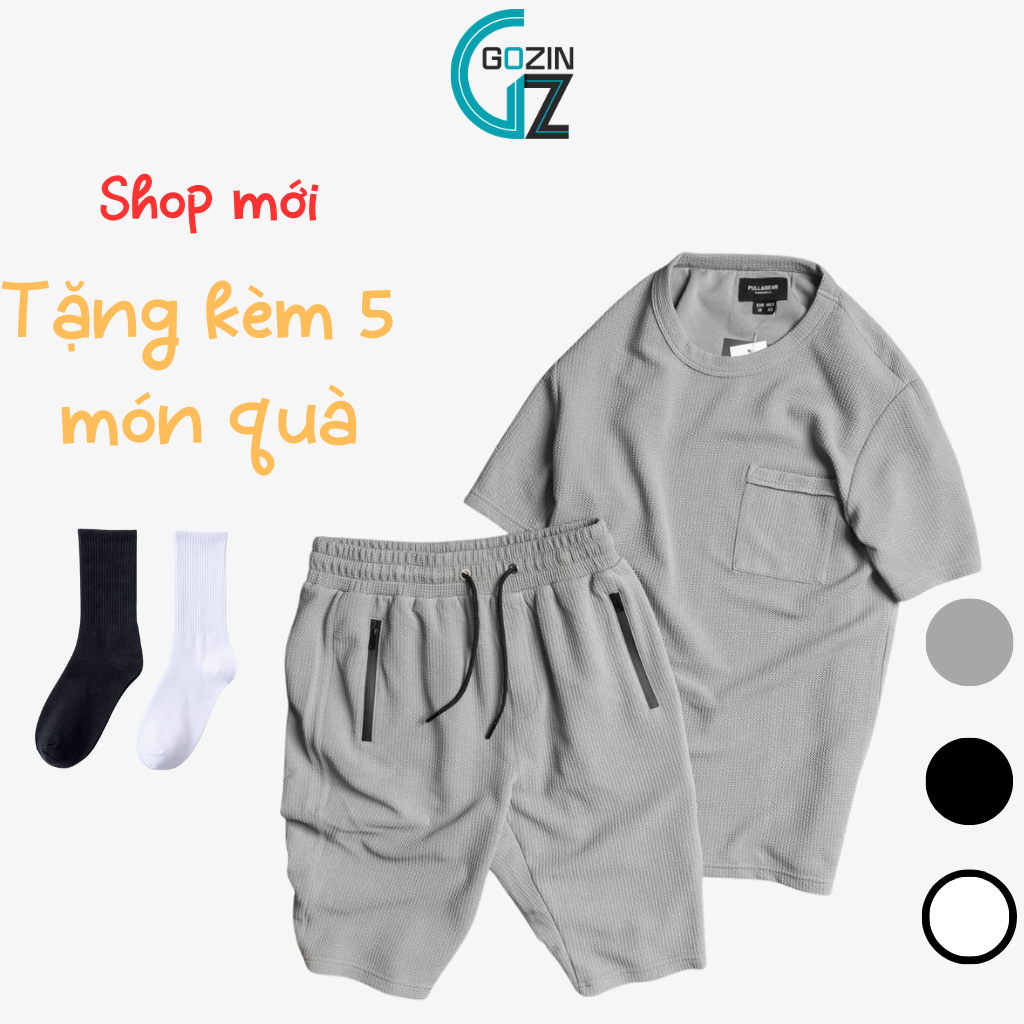 Đồ bộ quần áo nam mùa hè GOZIN quần áo bộ thể thao mặc mùa hè chất đũi sốp co giãn 4 chiều 3 màu 4 size 47 - 85kg