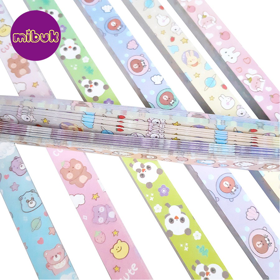 Giấy gấp sao in hình dễ thương ở 2 mặt giấy 110 tờ/hộp