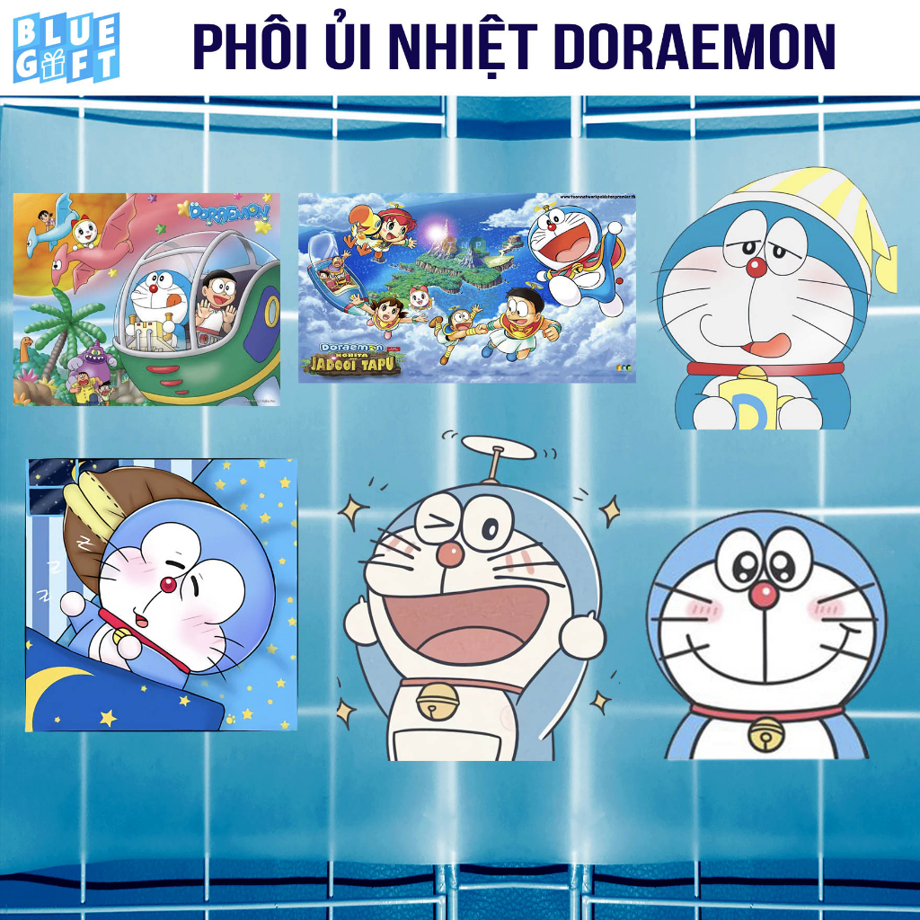 (Hình Ủi Nhiệt Quần Áo - Miếng Dán Ủi Quần Áo) Có In Theo Yêu Cầu, Hình Ủi Doraemon 2