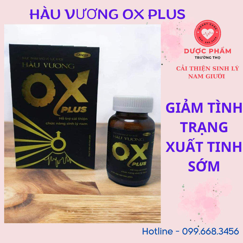 Tinh chất hàu vương OX tăng cường sinh lý nam giới kéo dài thời gian quan hệ cải thiện xuất tinh sớm -Hộp 30v Che Tên SP