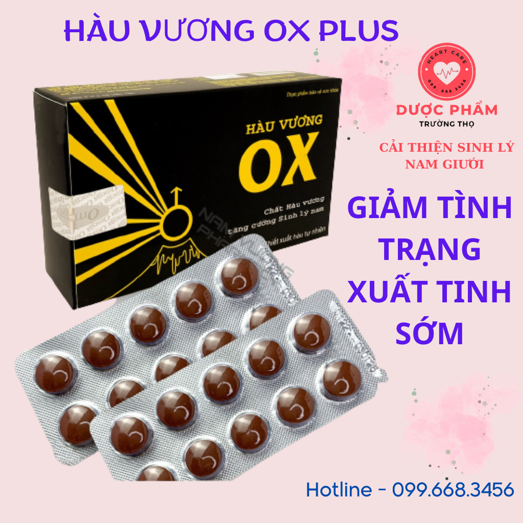 Hàu vương OX plus - Tăng cường sinh lý nam giới,tăng chất lượng tinh trùng,Cải thiện xuất tinh sớm, yếu sinh lý-Hộp 30 v