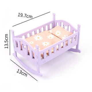GIƯỜNG NGỦ gỗ ép CAO CẤP dành cho búp bê 17cm hoặc nhỏ hơn mô hình nhà búp bê trang trí nhà cửa nội thất búp bê