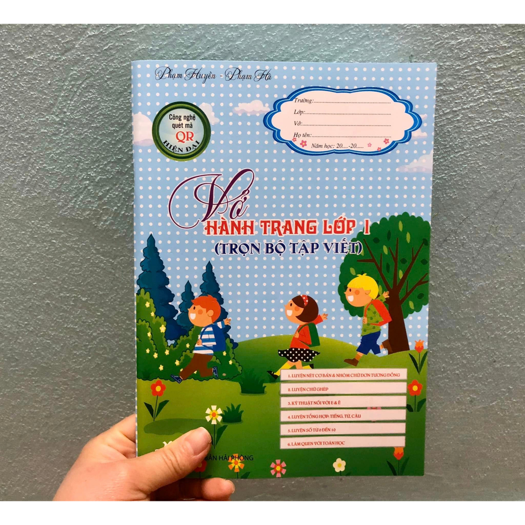 Vở luyện viết lớp 1 trọn bộ - 120 trang. Phiên bản 5.0 quét mã QR hướng dẫn tỉ mỉ