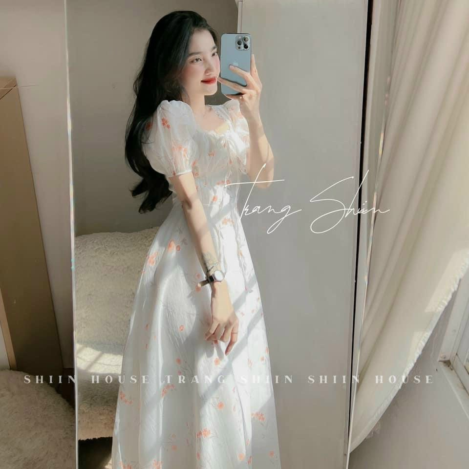 Đầm tiểu thư nhẹ nhàng xinh đẹp chất voan hoa phối ren ( có mút ngực )