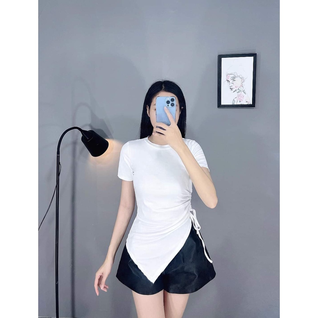 Áo thun nữ tay dài cổ vuông dệt kim mỏng- Áo kiểu nữ, co giãn tốt