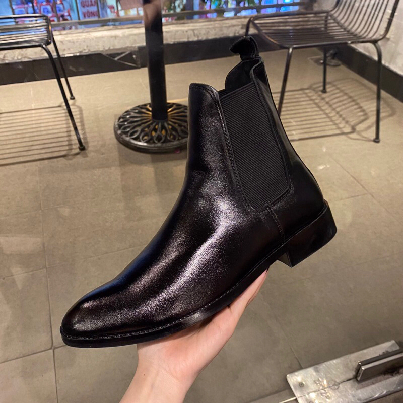 Giày da bò thật nam Chelsea Boot TEFOSS HT650 ver1 bản thun thẳng size 37-45- Mẫu da nhăn tự nhiên