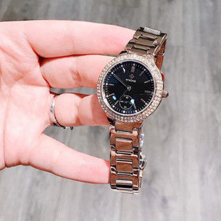 [CHÍNH HÃNG] Đồng Hồ Đeo Tay Nữ Dây Kim Loại Thời Trang WWOOR mặt tròn Viền Thép Cao Cấp Siêu Đẹp W 8854