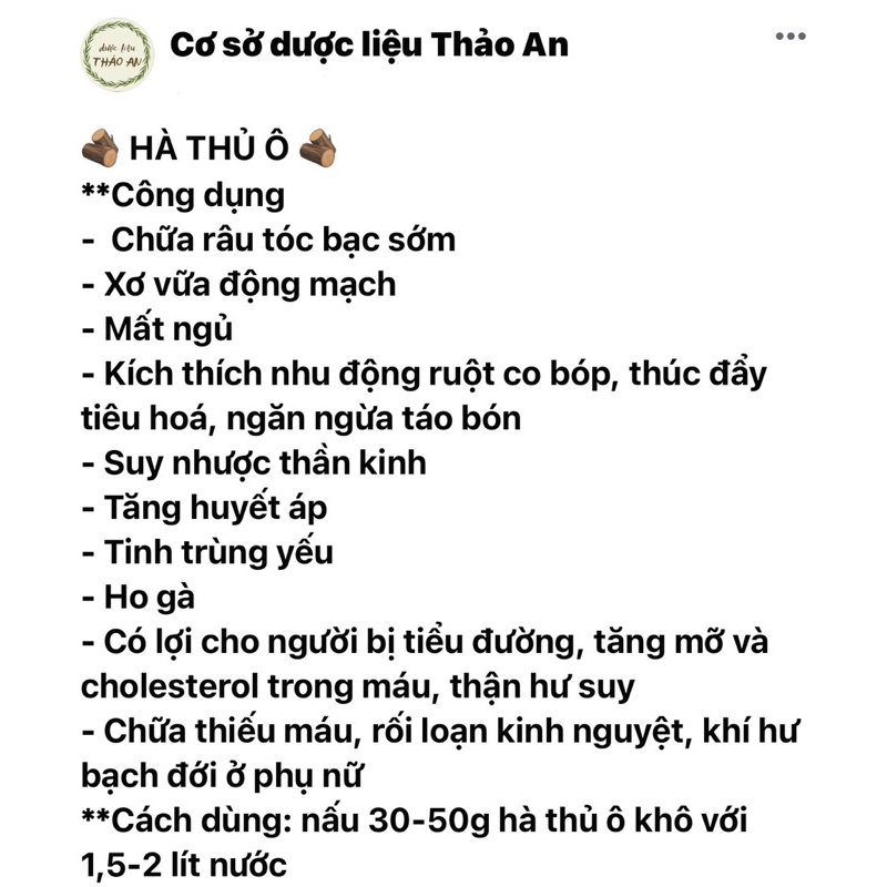 1kg DÂY LÁ HÀ THỦ Ô khô  - cơ sở dược liệu Thảo An
