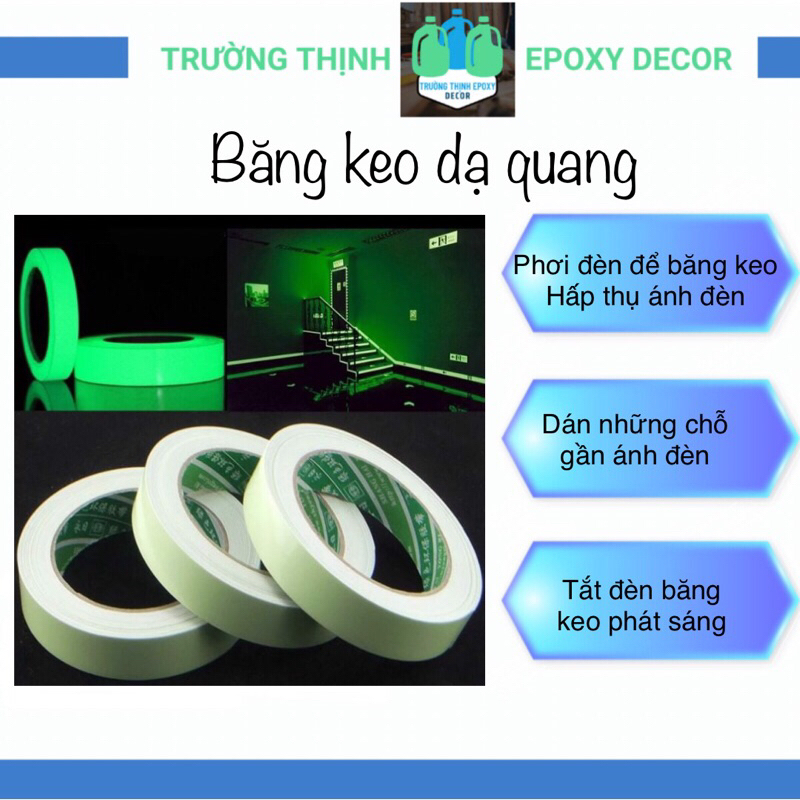 Băng Keo Dạ Quang Bảng 2 Cm Cuộn 3m - Trường Thịnh Epoxy