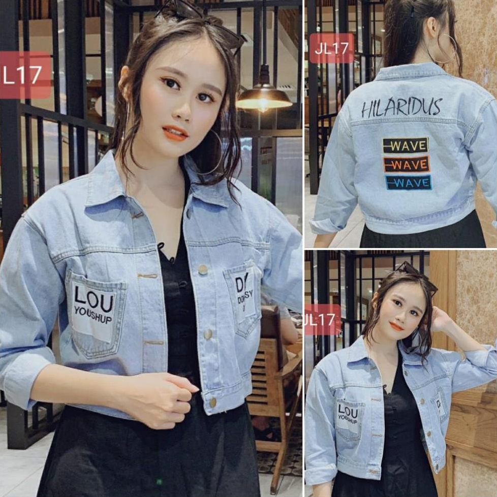 Áo Jean Croptop Thêu Phong Cách Trẻ Mẫu Trenndy Ms18