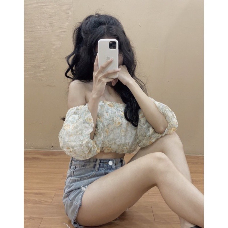 ÁO HOA NHÍ BẸT VAI - miganto 🍑🍑🍑