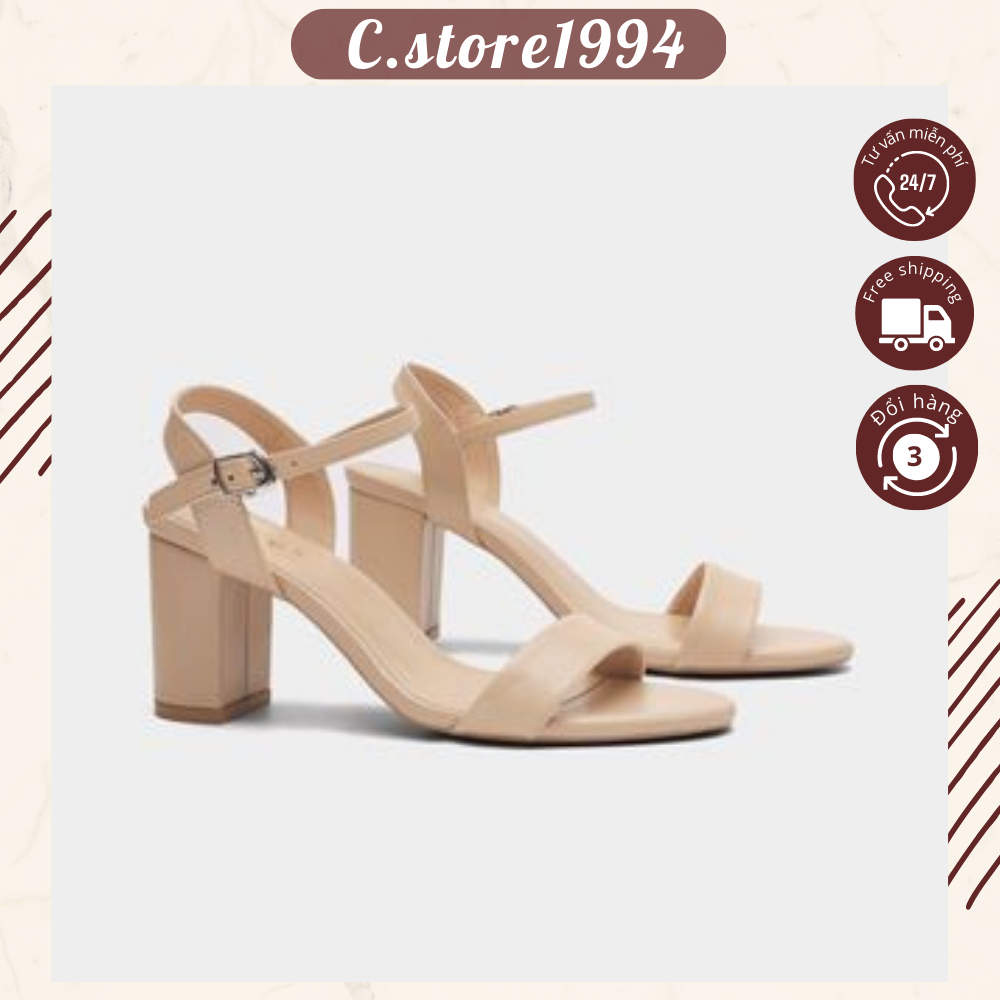 Giày Cao Gót Nữ Quai Ngang Nữ Tính Đơn Giản - Giày Sandal Nữ Gót Cao 5p & 7p Phù Hợp Đi Làm Văn Phòng, Đi Chơi
