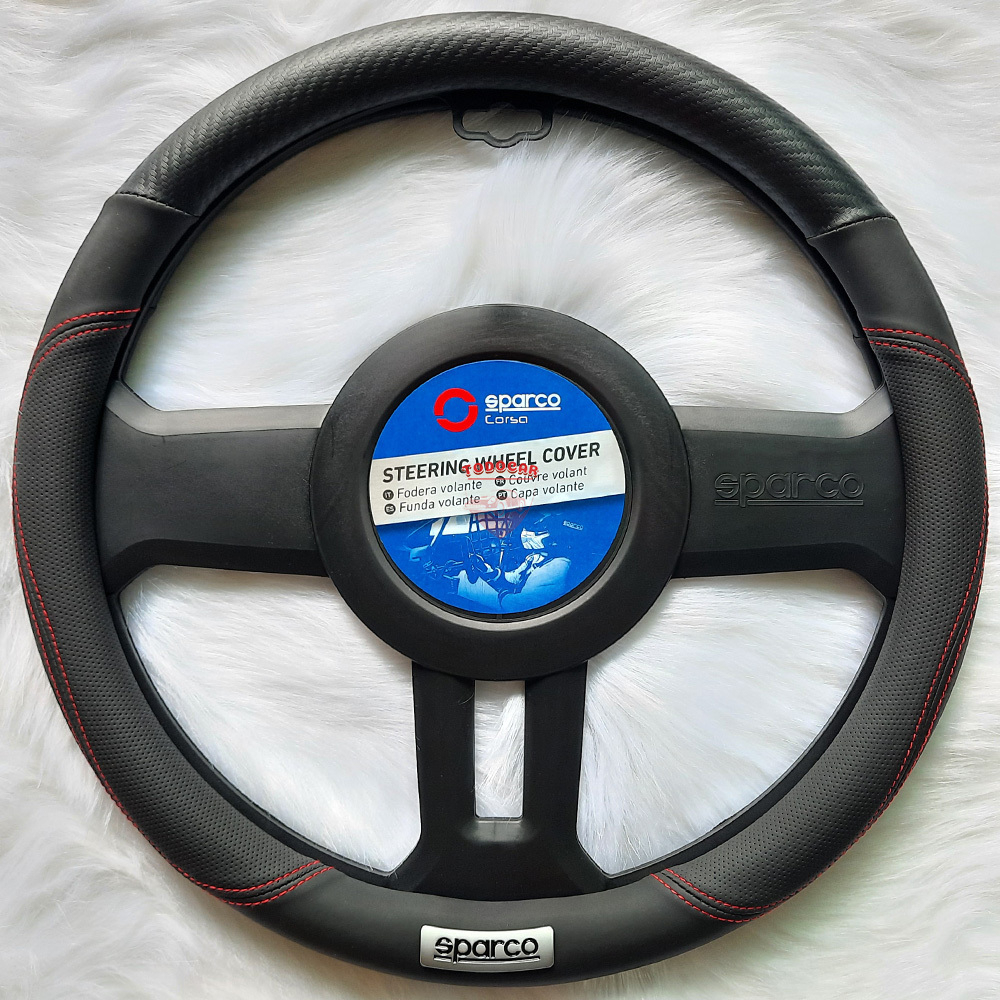 Bọc vô lăng ô tô - Bọc vô lăng SPARCO - SPC1106BK - đường kính 38cm phù hợp với hầu hết các xe trên thị trường Việt Nam. | BigBuy360 - bigbuy360.vn