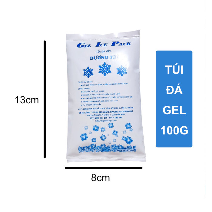 Túi Đá Khô Đá Gel Giữ Lạnh 100g Bảo Quản Socola, Kem, Mỹ Phẩm, Thực Phẩm