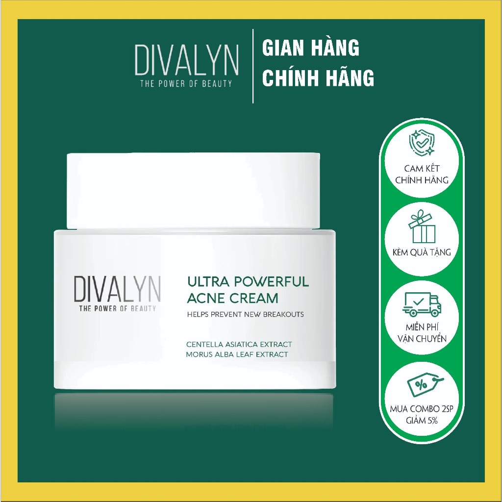 Kem ngăn ngừa mụn và sáng da Diva Lyn