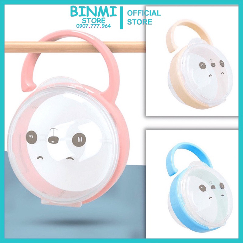 Hộp đựng ti giả, núm ti cho bé trong suốt, có móc treo