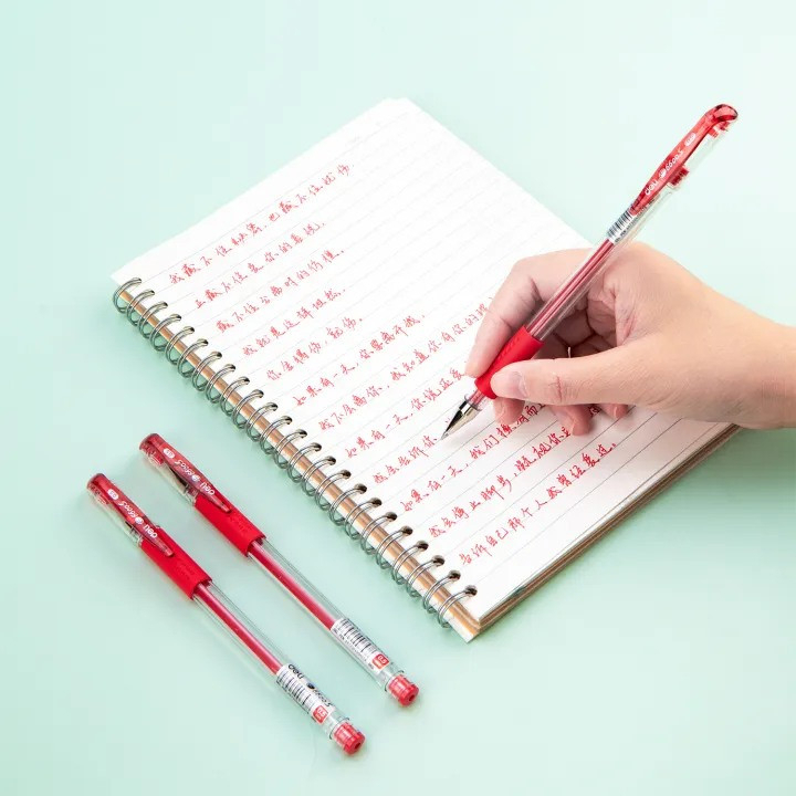 Bút gel Deli E6600S nét 0.5mm siêu trơn - Mực đỏ