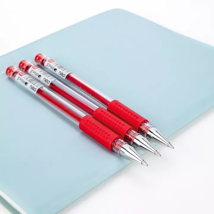 Bút gel Deli E6600S nét 0.5mm siêu trơn - Mực đỏ