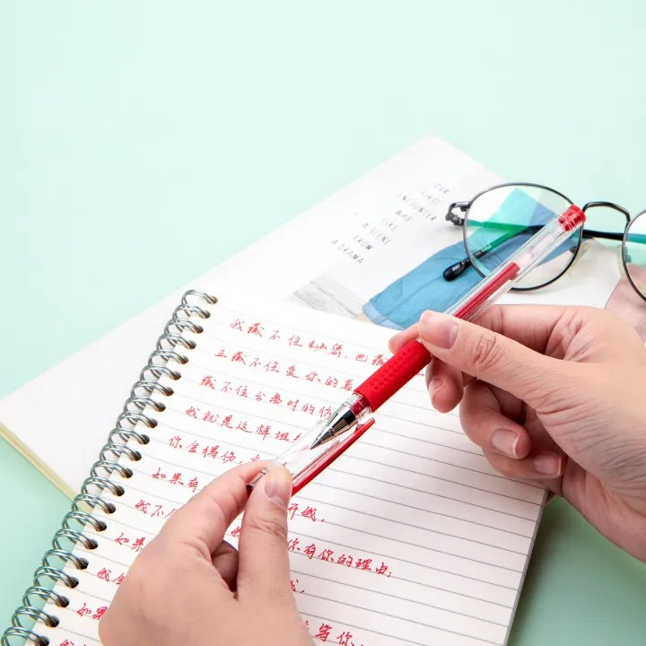 Bút gel Deli E6600S nét 0.5mm siêu trơn - Mực đỏ