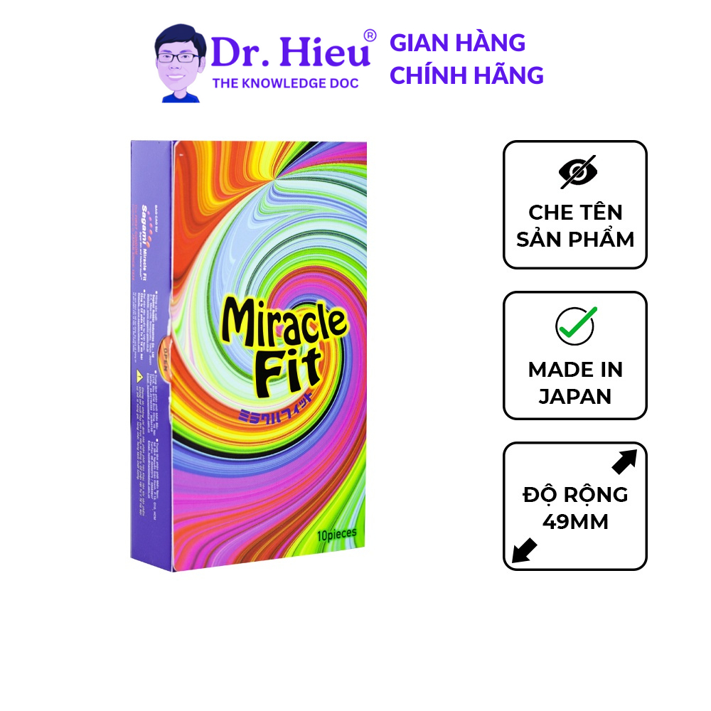 Bao Cao Su Sagami Miracle Fit Size Nhỏ 49mm 3D Ôm Khít Dr Hieu Store