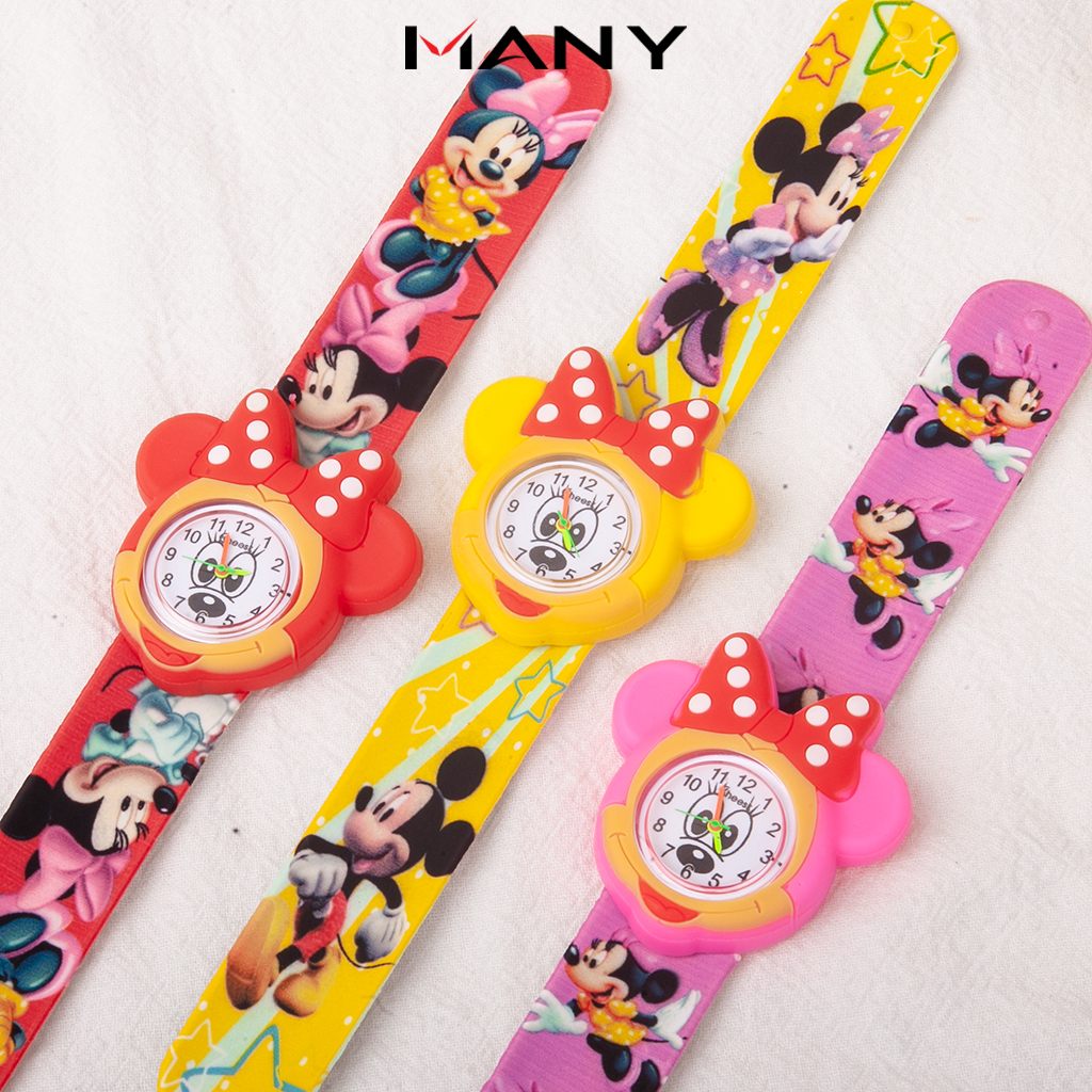 Đồng hồ trẻ em hình chuột Mickey dễ thương - Đồng hồ đeo tay cho bé trai gái hoạt hình MANY
