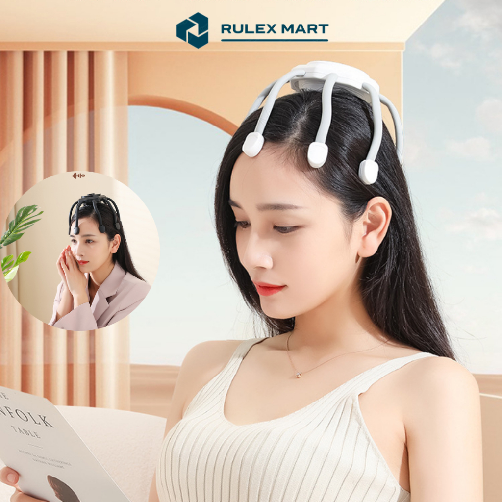 Máy Massage Đầu Chân Bạch Tuộc 8 Chân Rung Bấm Huyệt Thư Giãn Giảm Căng Thẳng Mệt Mỏi