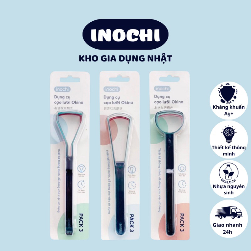 Đồ cạo lưỡi, cây cạo lưỡi, dụng cụ vệ sinh lưỡi, vệ sinh răng miệng Inochi Okina Nhật Bản, Inochihcm