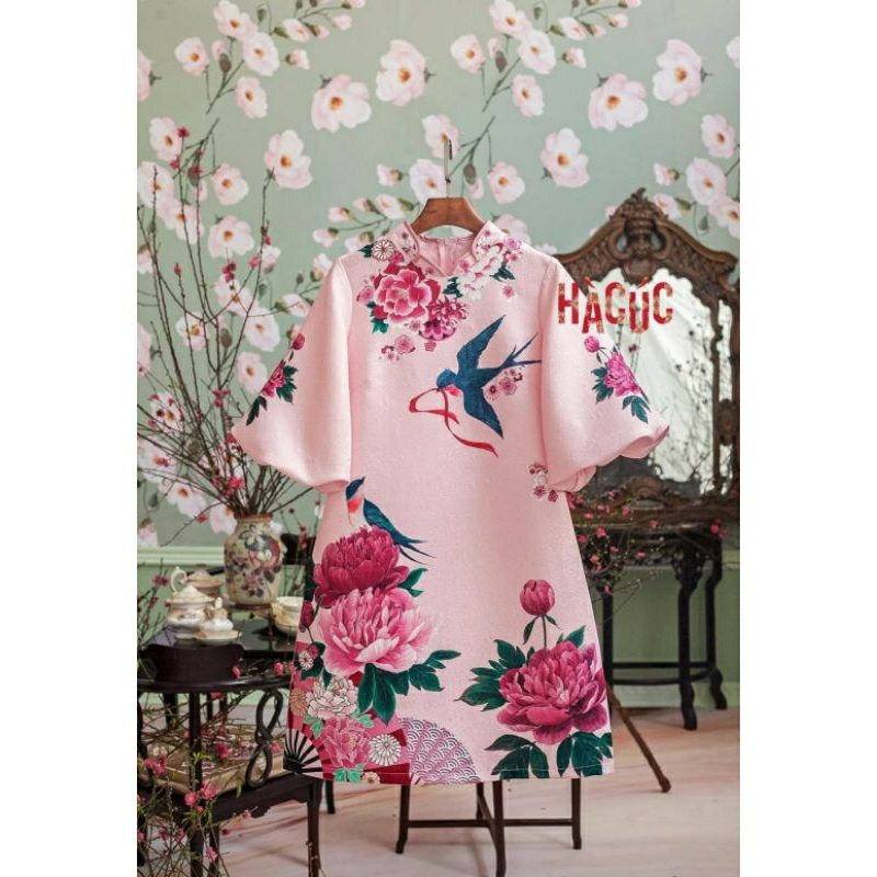 váy Hà Cúc sz s tay phồng thanh lý