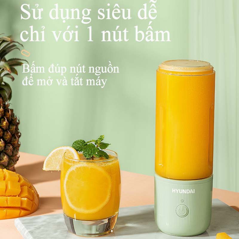 Máy Xay Sinh Tố Mini Cầm Tay Huyndai - Máy Xay Sinh Tố Đa Năng Tiện Lợi 500ml