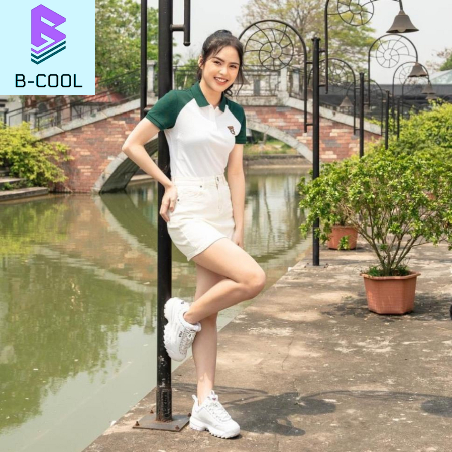 Áo Polo Thun Nam Trắng Phối Vai Xanh Có Cổ Ngắn Tay Chất Liệu Cá Sấu Cotton Mát Mẻ Co Giãn Tốt Thấm Mồ Hôi B-Cool B01