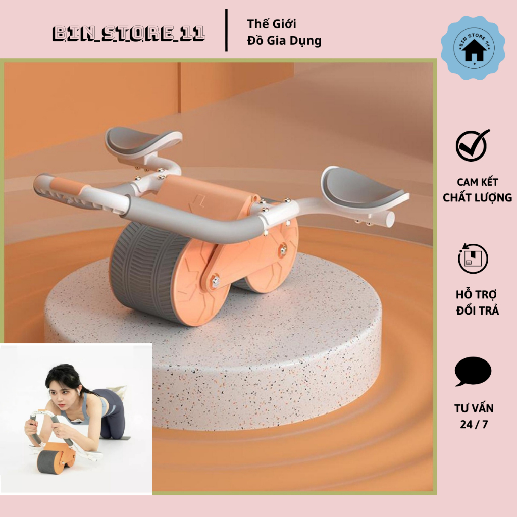 Con lăn tập cơ bụng cho cả nam và nữ chuyên dụng tiện lợi, Máy tập cơ bụng bánh xe tại nhà - Bin Store