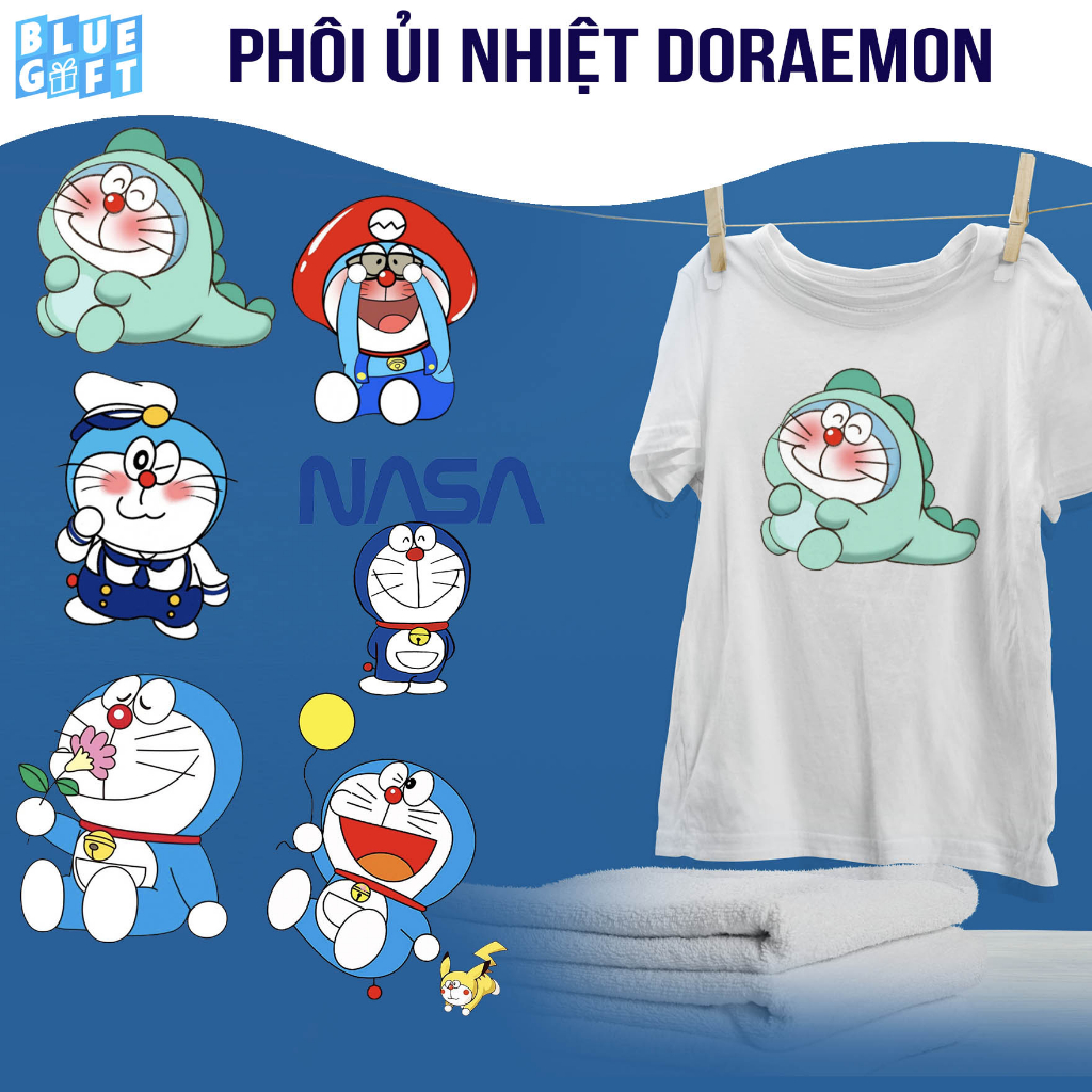 (Hình Ủi Nhiệt Quần Áo - Miếng Dán Ủi Quần Áo) Có In Theo Yêu Cầu, Hình Ủi Doraemon 56