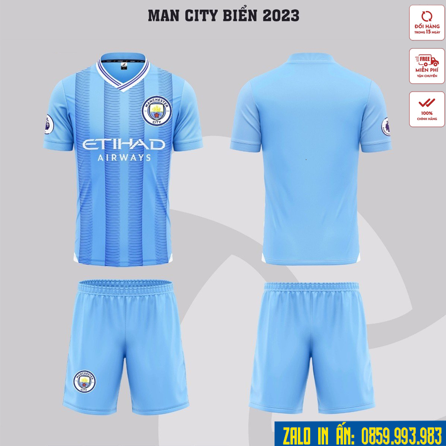 Bộ Quần Áo Bóng Đá CLB Manchester City Đủ Mẫu Mới Nhất Logo Thêu Thun Lạnh Cao Cấp  A4