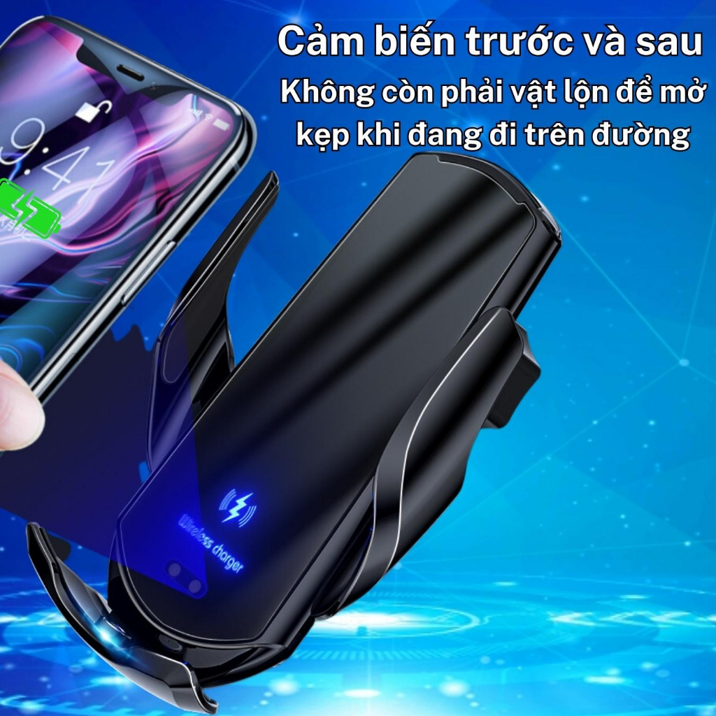 sạc điện thoại không dây ô tô 15W SIMAS, giá sạc điện thoại tự động đóng mở trên ô tô cao cấp chắc chắn đa năng | BigBuy360 - bigbuy360.vn