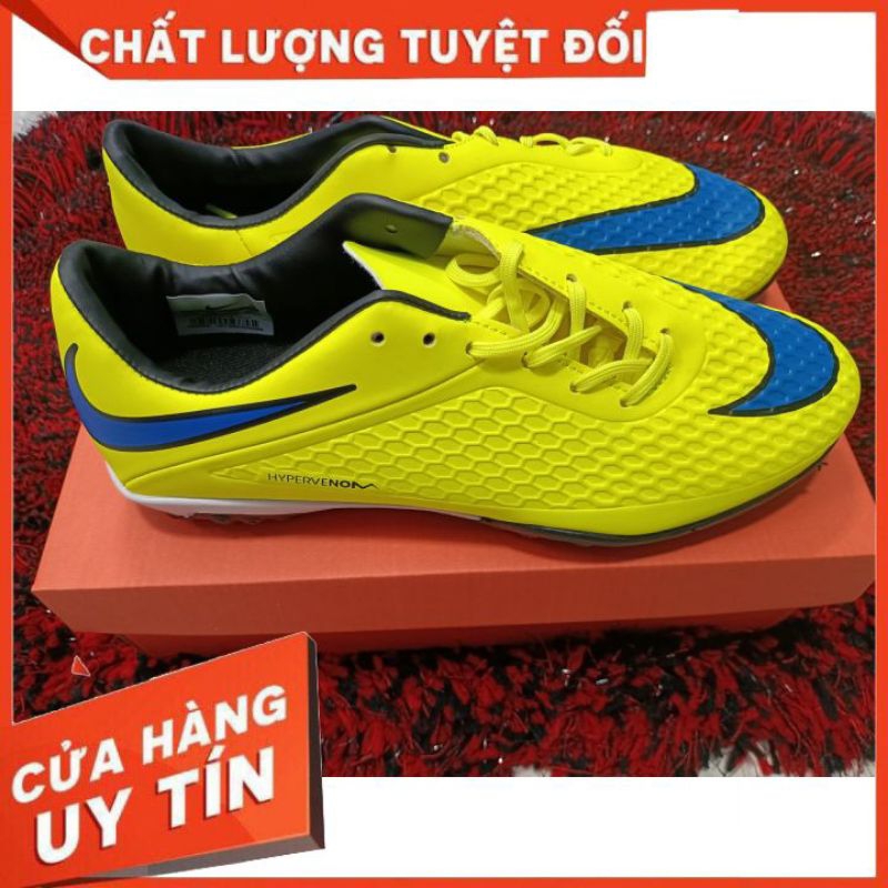 ( Khâu đế+Tặng Vớ+Túi rút )Giày Đá Bóng Hypervenom Vàng TF SPF, Giày hyper, giày bóng đá hypervenom