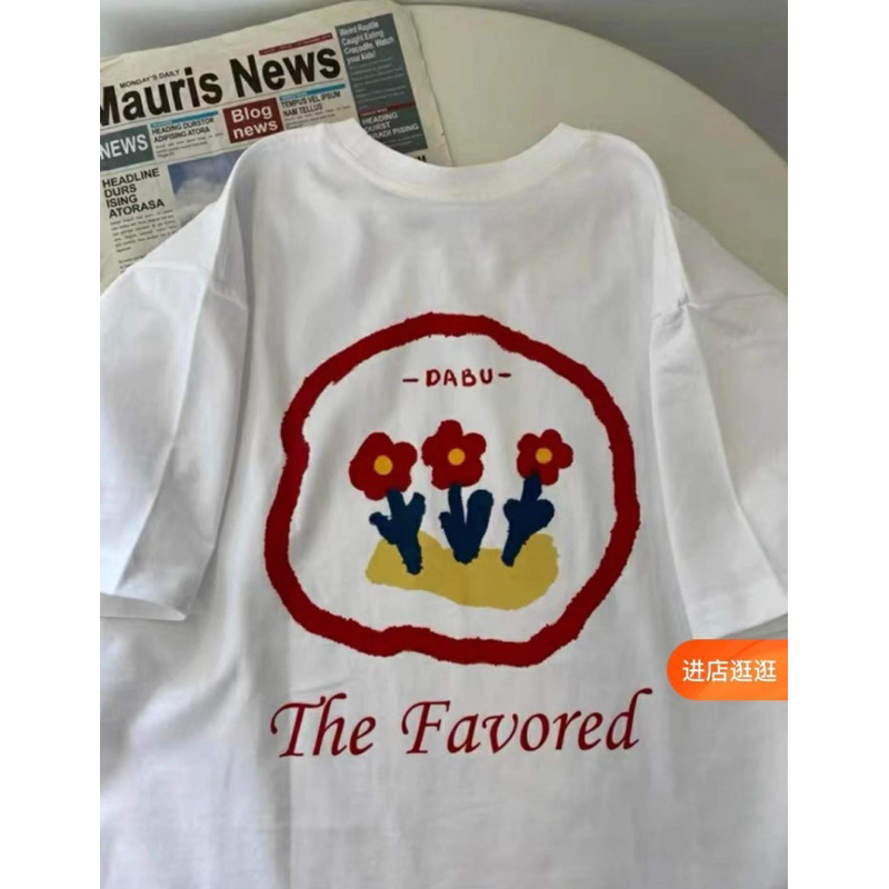 Áo thun baby tee Tulip đáng yêu nữ. Tay Ngắn Cổ Tròn In Họa Tiết Phong Cách Retro Mỹ Thời Trang Mùa Hè Cho Nữ