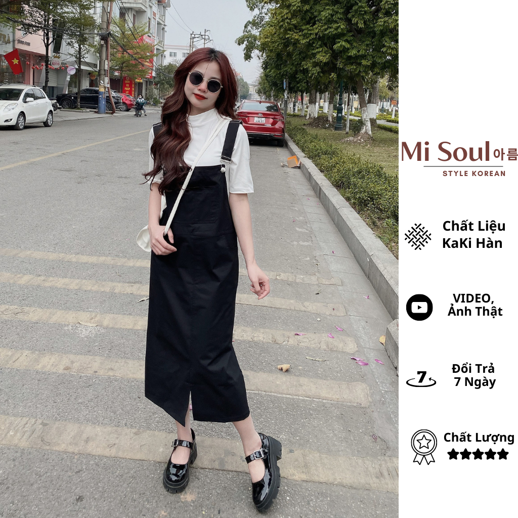 Váy Yếm Misoul Chất Liệu Kaki Thô Đứng Form Yếm Váy Bigsize Hottrend 152