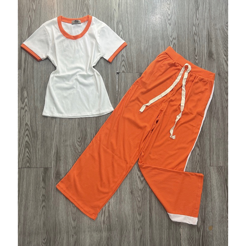 sét gân tay ngắn quần dài phối viền 40-52kg