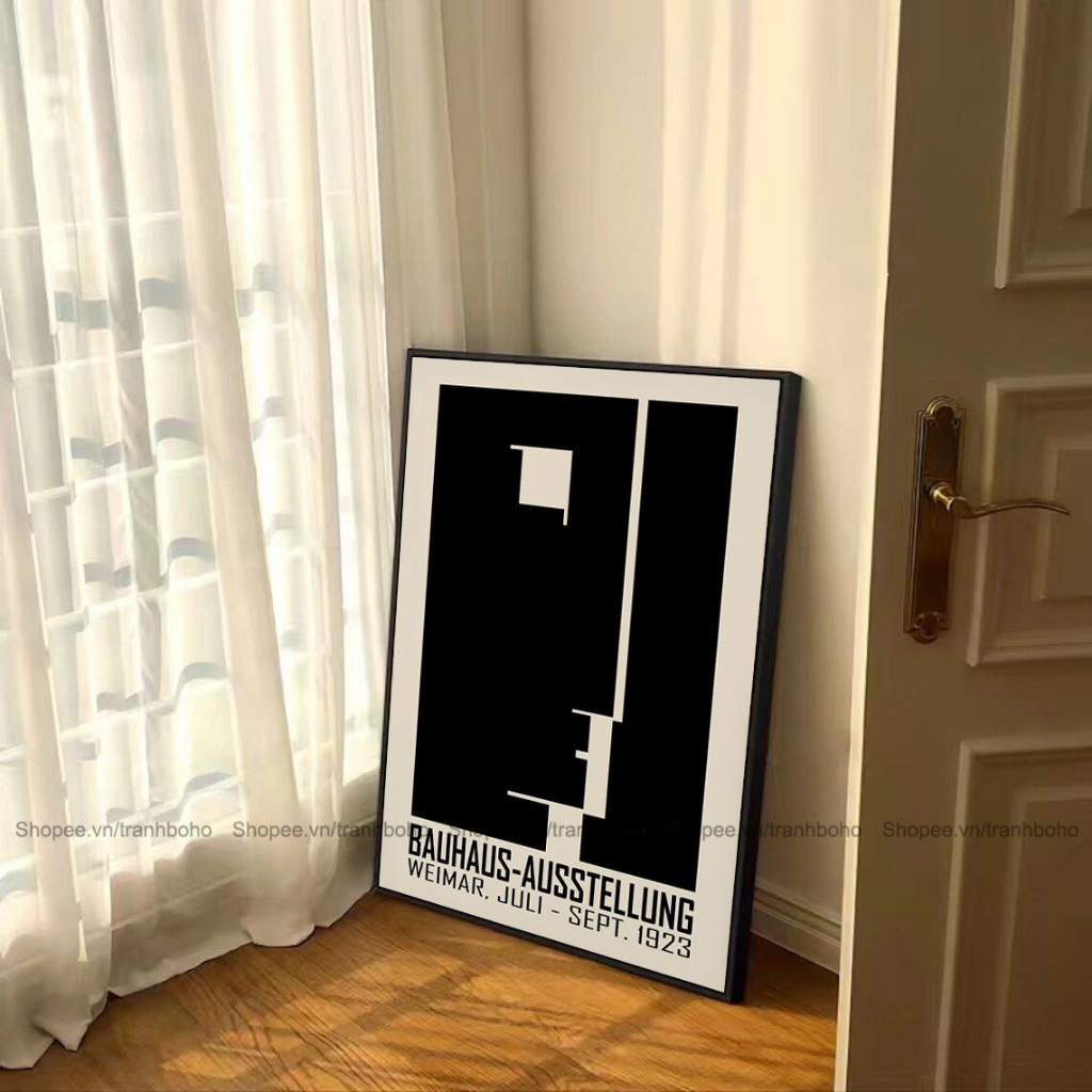 4 mẫu tranh BAUHAUS trừu tượng treo tường kích thước 50*70cm, tặng kèm đinh 3 chân treo tranh, bảo hành 12 tháng