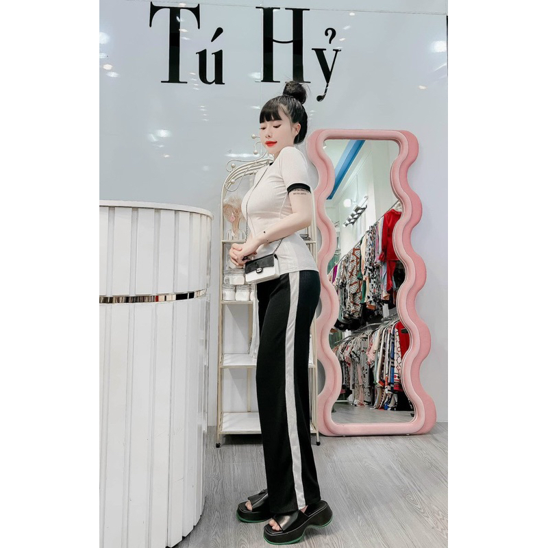 sét gân tay ngắn quần dài phối viền 40-52kg