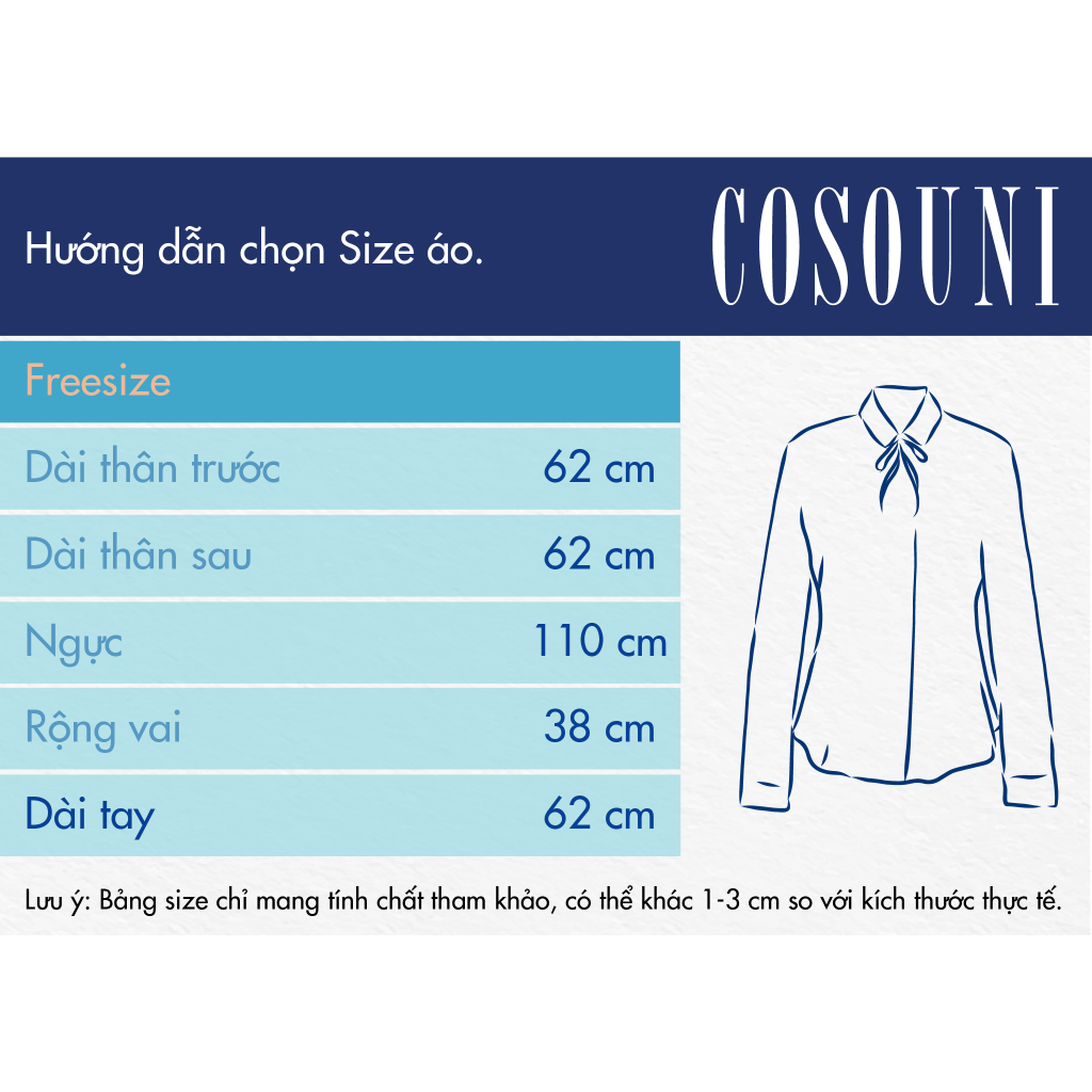 COSOUNI - Áo Sơ Mi Lụa Kiểu Nữ Màu Đen