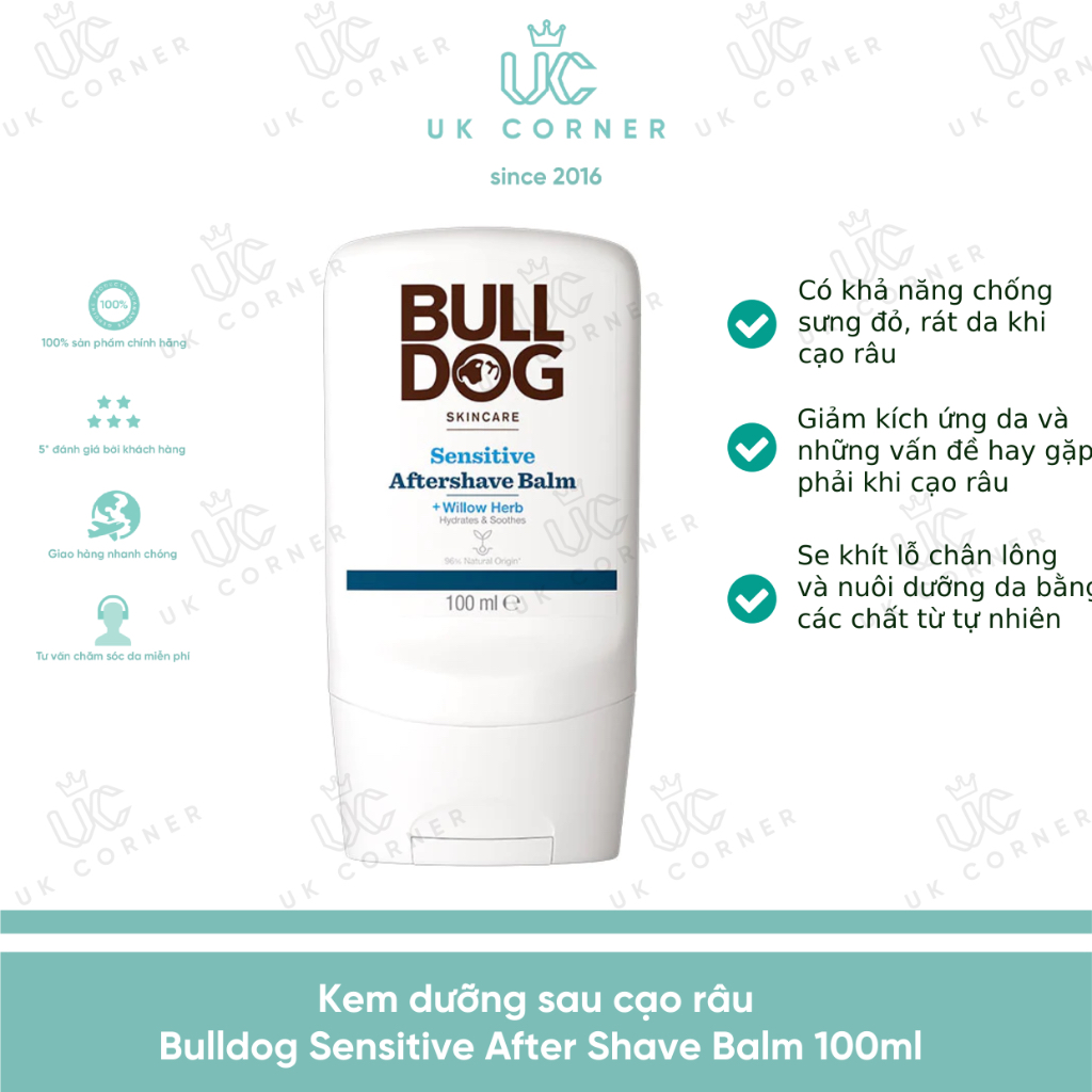 Kem dưỡng sau cạo râu Bulldog After Shave Balm 100ml