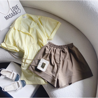 SET SƠ MI NÚT BẤM EO + QUẦN SHORT