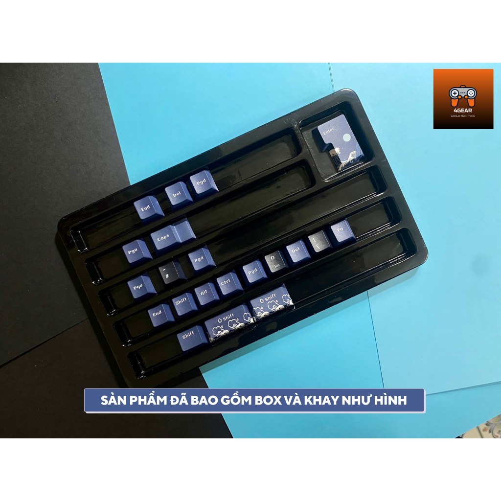 Keycap Coral Sea Black nhựa PBT profile Cherry in dyesub 126 nút cho bàn phím cơ layout 108/104/98/87/84/75/68/64/61