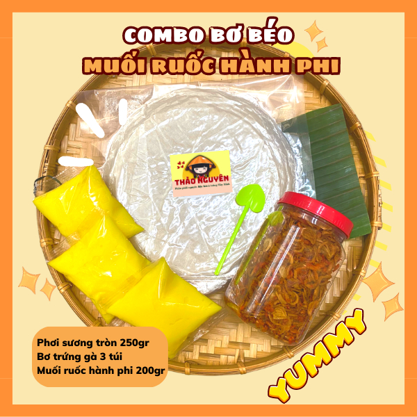 Combo bánh tráng phơi sương muối ruốc hành phi pro siêu hot