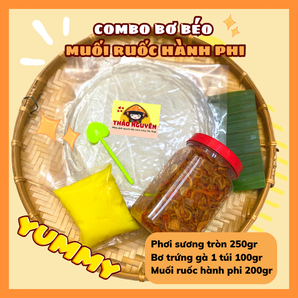 Combo bánh tráng phơi sương muối ruốc hành phi pro siêu hot