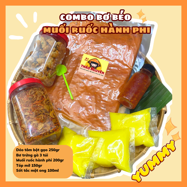 Combo bánh tráng phơi sương muối ruốc hành phi pro siêu hot